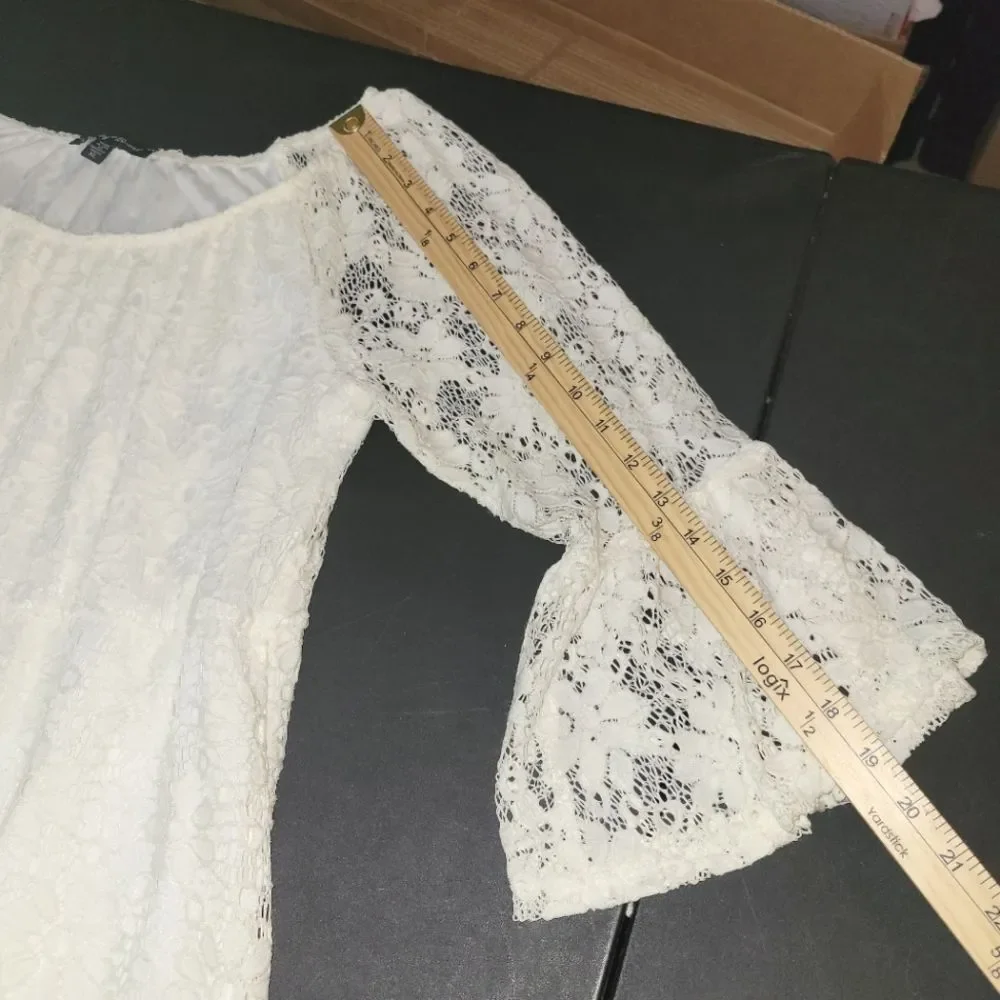 Slinky Brand White Lace Boho Dress XL - Picture 6 of 10